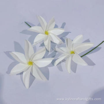 Handmade White Artificial Plumeria Hair Pick